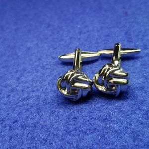 Elegant Vintage love knot Silver Tone Cuff links